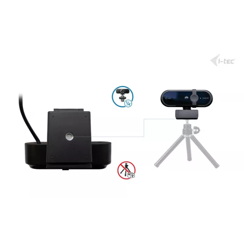 Webcam ITEC SOLOMON 100 1080p, 2 MP, Full HD 1920×1080, USB, supporto a clip, nero
