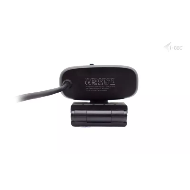 Webcam i-tec SOLOMON 300 4K, USB, 3840×2160, 8,29 MP, supporto a clip, nero
