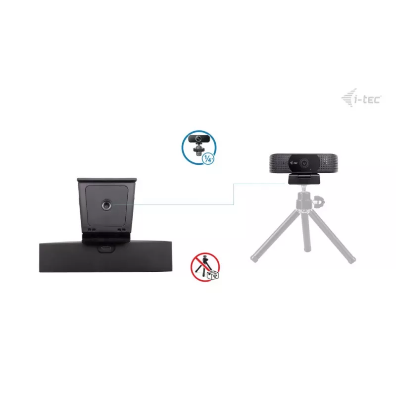 Webcam ITEC i-tec SOLOMON 500 4K PDAF — 4K Ultra HD, 3840×2160, USB, supporto a clip, nero