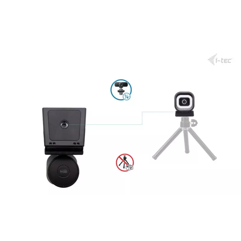 Webcam ITEC i-tec SOLOMON 700 STREAM 4K con 3840x2160@60fps, 8,29 MP, USB-C, filettatura per treppiede da 1/4