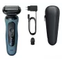 Rasoio a lamina BRAUN Series 5 52-A1000S, blu, batteria Li-Ion, batteria integrata, controllo a pulsanti, 166×64×51 mm