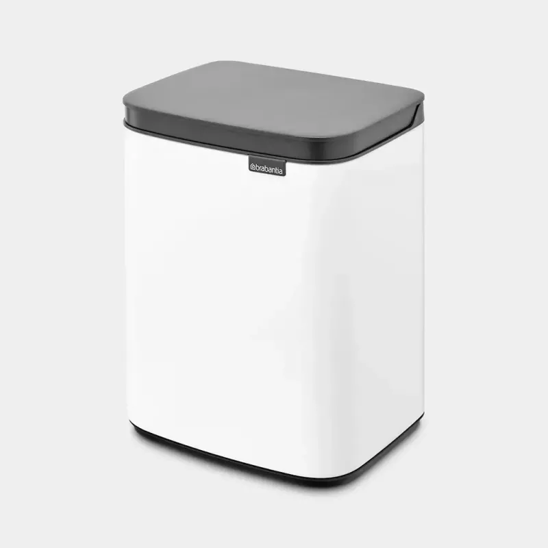Pattumiera Brabantia Bo 4 L rettangolare acciaio nero bianco