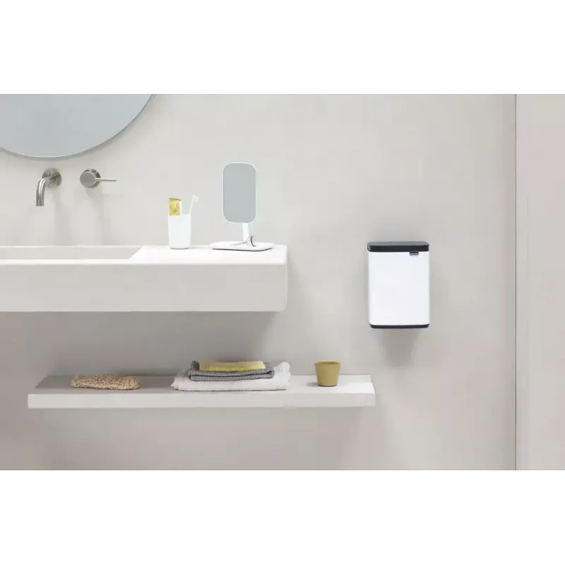 Pattumiera Brabantia Bo 4 L rettangolare acciaio nero bianco
