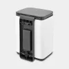 Pattumiera Brabantia Bo 4 L rettangolare acciaio nero bianco