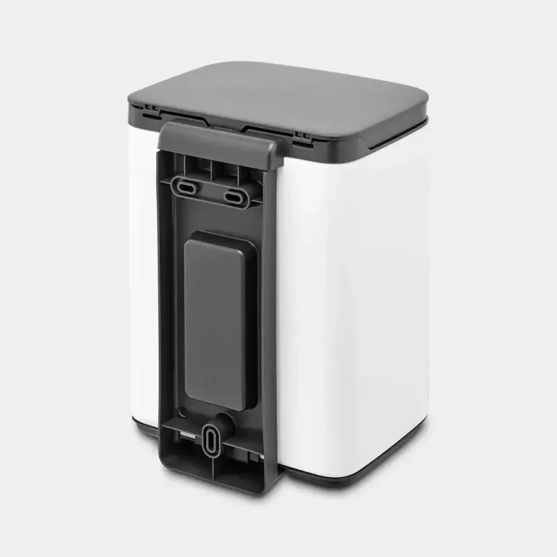 Pattumiera Brabantia Bo 4 L rettangolare acciaio nero bianco