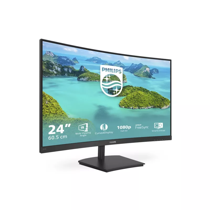 Monitor Philips E Line 241E1SCA/00 59,9 cm (23,6 pollici) 1920 x 1080 pixel Full HD LCD nero