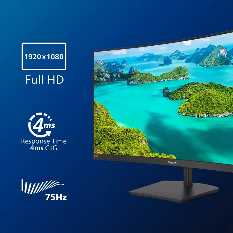 Monitor Philips E Line 241E1SCA/00 59,9 cm (23,6 pollici) 1920 x 1080 pixel Full HD LCD nero