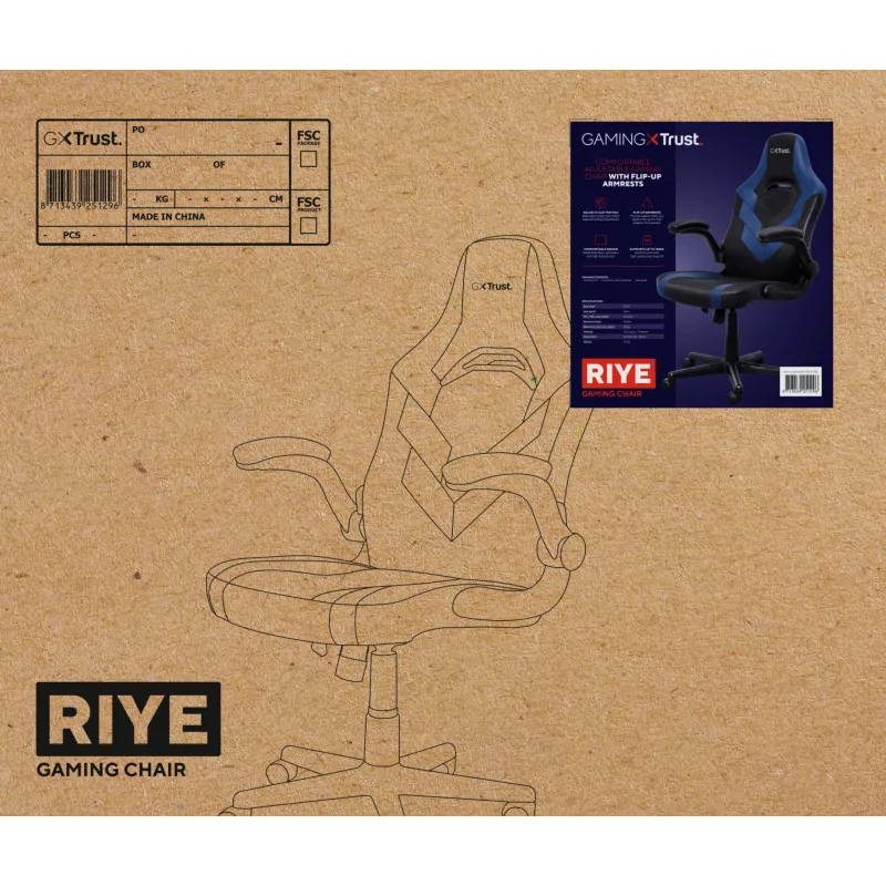 Trust GXT 703B RIYE sedia gaming universale nero, blu