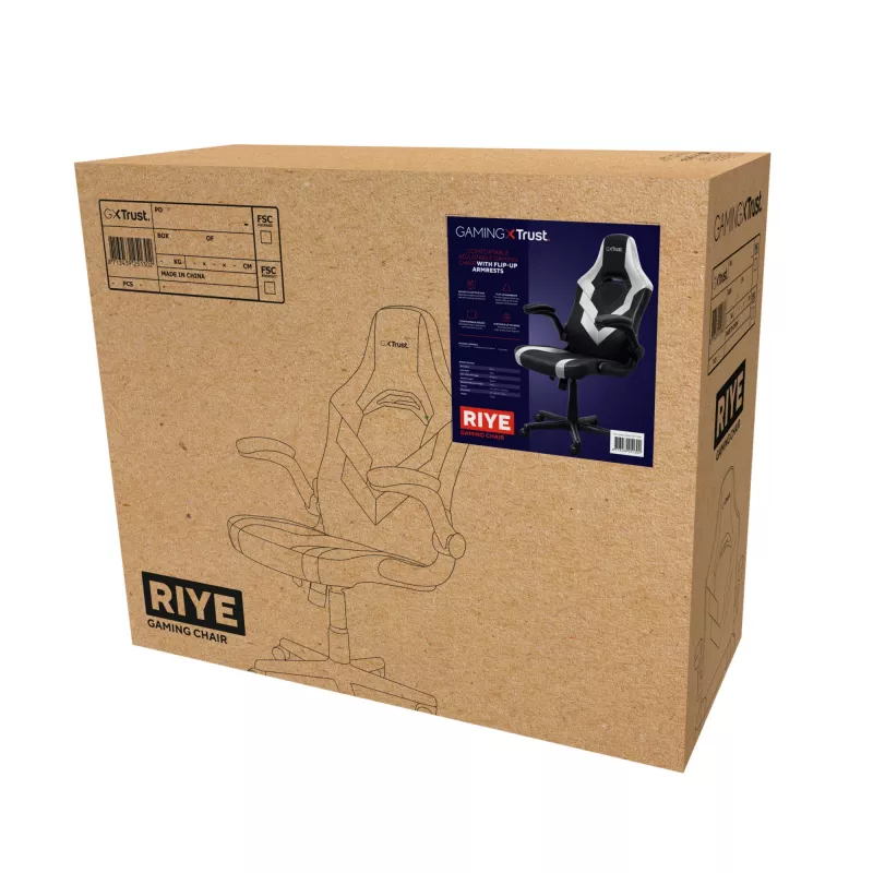 Sedia gaming universale Trust GXT 703W RIYE nero bianco 140 kg
