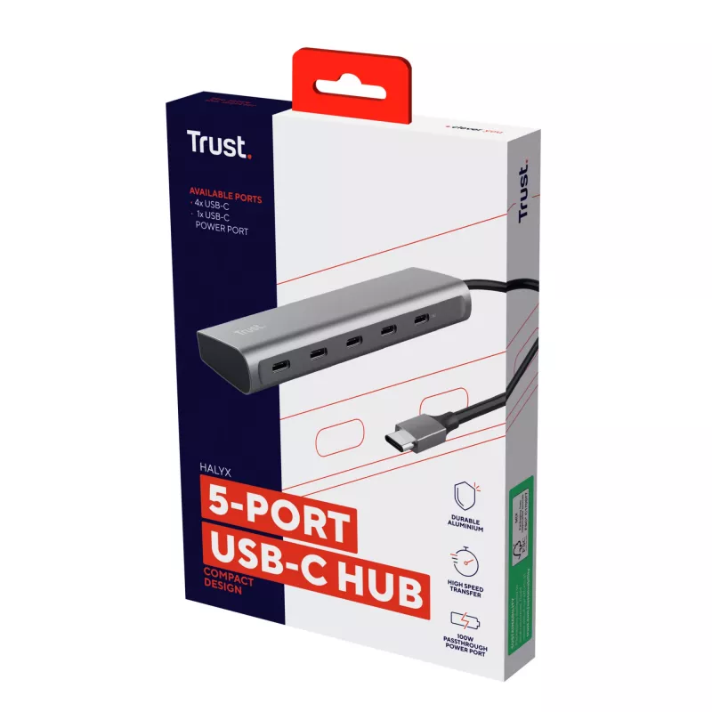 Trust Halyx USB 3.2 Gen 1 (3.1 Gen 1) Type-C argento