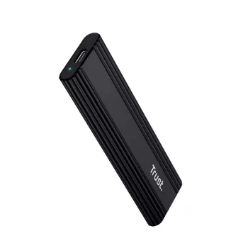 Case per SSD TRUST 25806 nero per M.2, unità singola, fino a 4 TB, USB Type-C 10 Gbit/s (USB 3.2 Gen 2)
