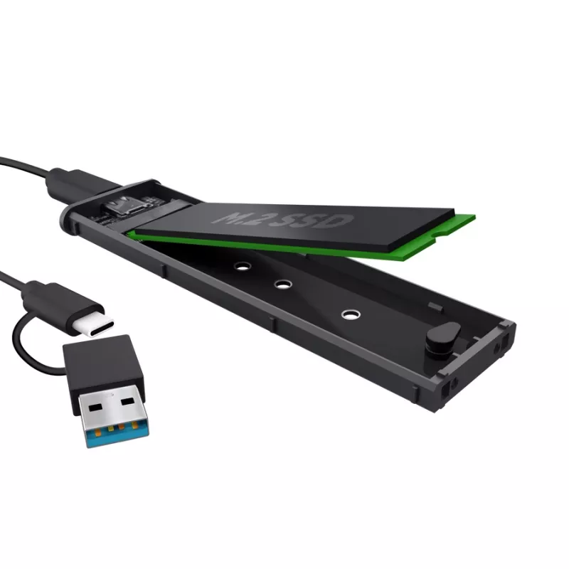 Case per SSD TRUST 25806 nero per M.2, unità singola, fino a 4 TB, USB Type-C 10 Gbit/s (USB 3.2 Gen 2)