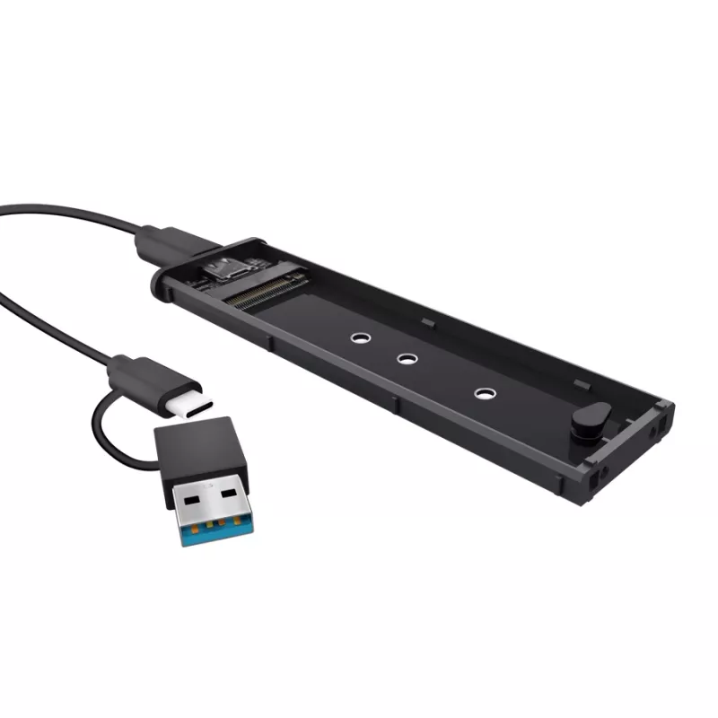 Case per SSD TRUST 25806 nero per M.2, unità singola, fino a 4 TB, USB Type-C 10 Gbit/s (USB 3.2 Gen 2)
