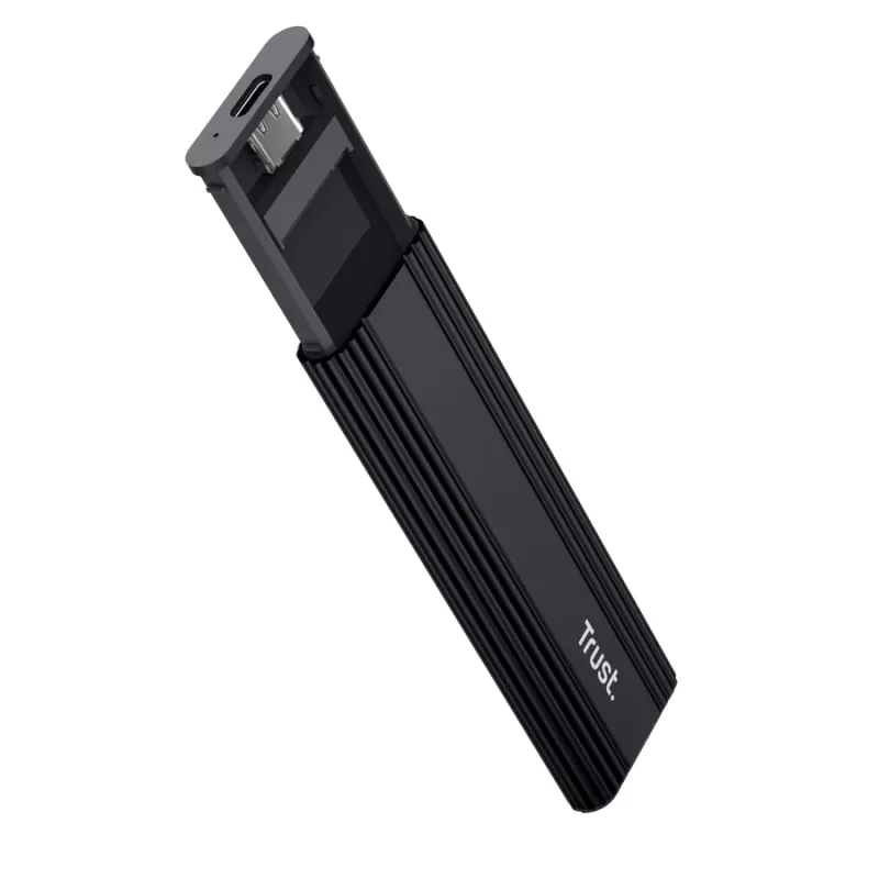Case per SSD TRUST 25806 nero per M.2, unità singola, fino a 4 TB, USB Type-C 10 Gbit/s (USB 3.2 Gen 2)