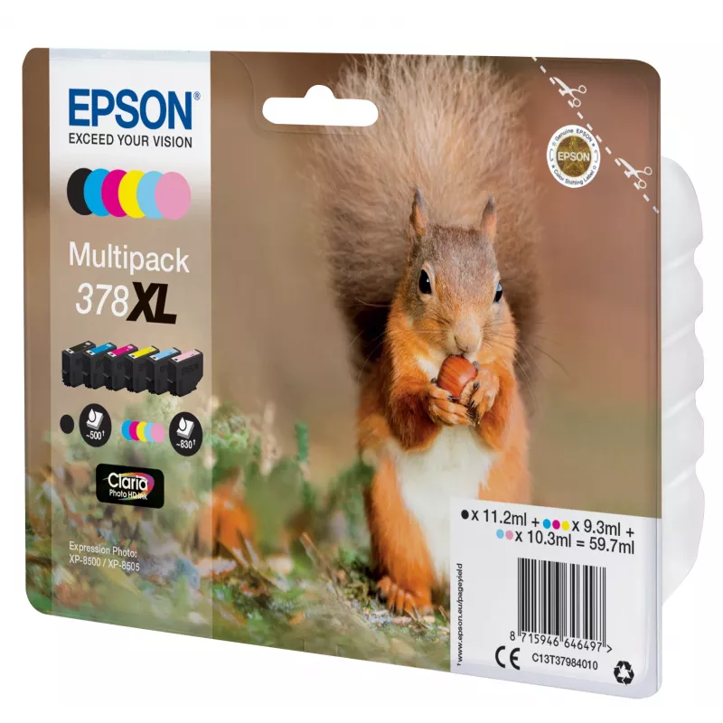 Epson Squirrel multipack 6 colori 378XL inchiostro Claria Photo HD