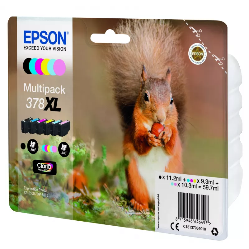 Epson Squirrel multipack 6 colori 378XL inchiostro Claria Photo HD