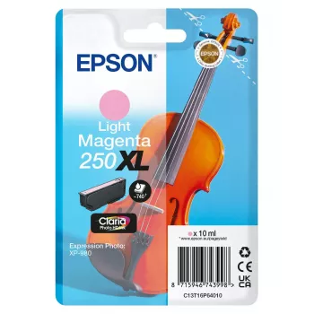 Epson 250XL Violin Claria Photo HD alta (XL) capacità magenta chiaro cartuccia toner originale, 1 pz., 10 ml