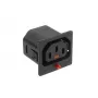 ACT C13 IEC Lock Net Entree (1x uscita) - nero, PA135015BK, C13, nero, rosso, connettore femmina, dritto, termoplastica, 2000 V