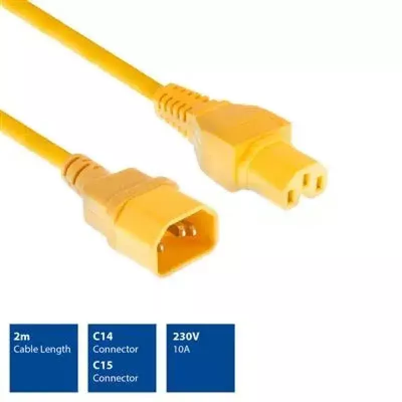 Cavo di alimentazione C14 - C15 ACT 2 m H05RN-F 250 V 10 A