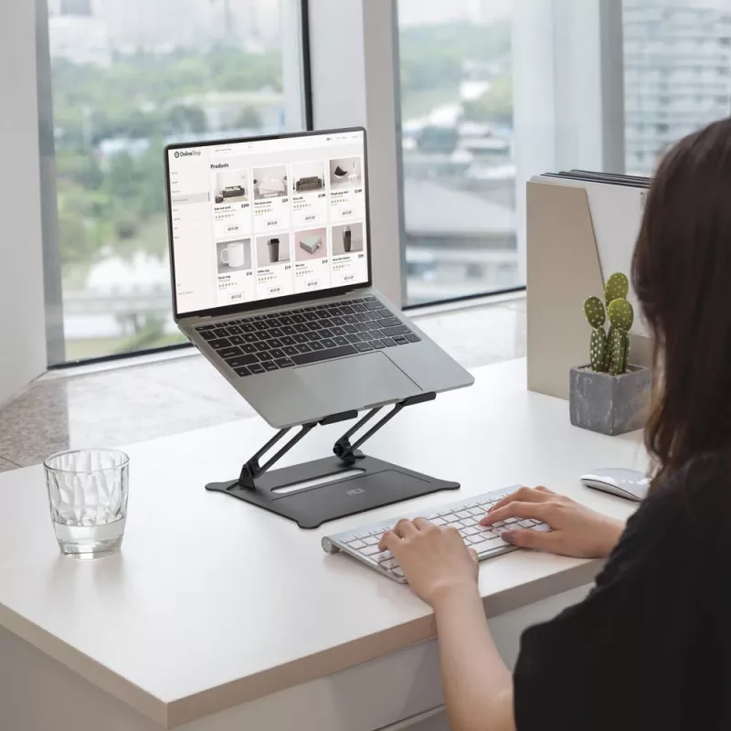 Supporto per laptop ACT AC8140 alluminio regolazione altezza continua nero