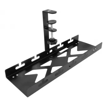 Canalina portacavi sottoscrivania ACT, fissaggio a morsetto, 40 cm, acciaio, capacità 5 kg