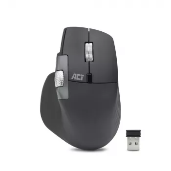 ACT AC5147 mouse wireless, Bluetooth/USB, clic silenzioso, 4800 DPI, grigio