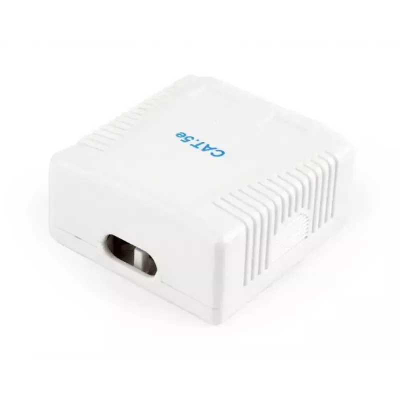 Gembird NCAC-2U5E-01 presa di rete da superficie, 2x RJ45 Cat5e, bianco