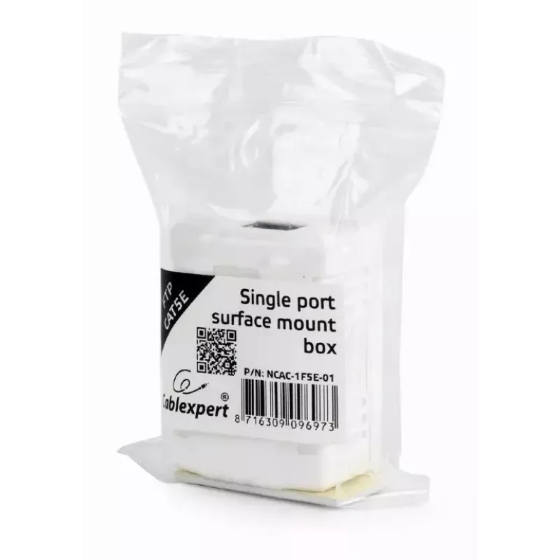 Gembird NCAC-1F5E-01 presa di rete schermata da superficie, 1x RJ45 Cat5e, bianco