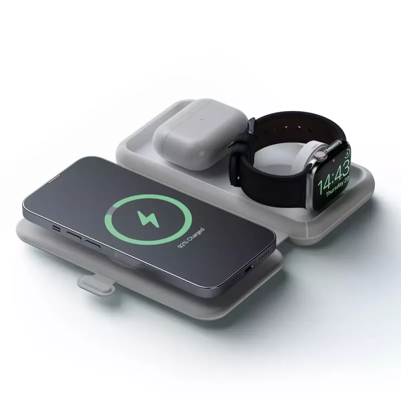 Caricabatterie da viaggio wireless pieghevole Xtorm 3in1 15W grigio XWF31