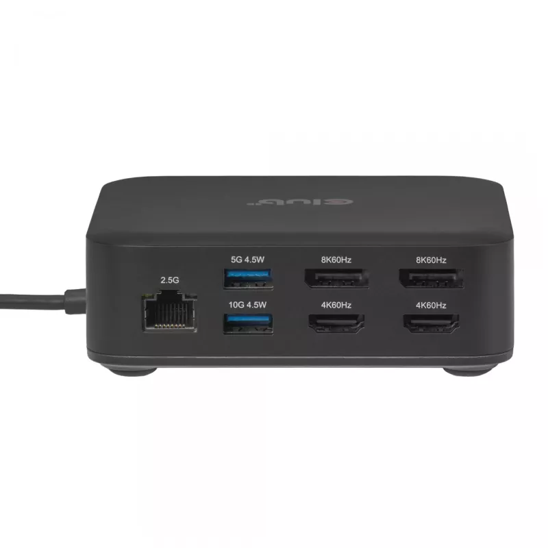 Docking station USB-C Quad DisplayLink CLUB 3D CSV-2542 — 2× DisplayPort 8K60Hz, 2× HDMI 4K60Hz, PD 100W, 2.5G Ethernet