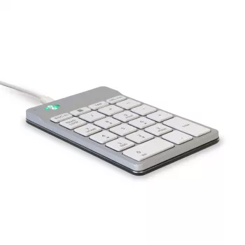 R-Go Tools tastierino numerico R-Go Numpad Break, tastierino numerico ergonomico con software per le pause, con filo, bianco