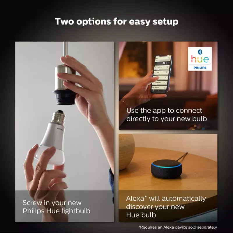 Philips Hue White A60 – lampadina smart E27 – 800 (confezione da 2)