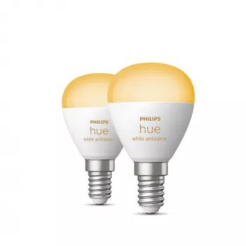 Philips Hue White Ambiance Lustre – Lampadina intelligente E14 – (confezione da 2)