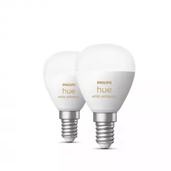 Philips Hue White Ambiance Lustre – Lampadina intelligente E14 – (confezione da 2)