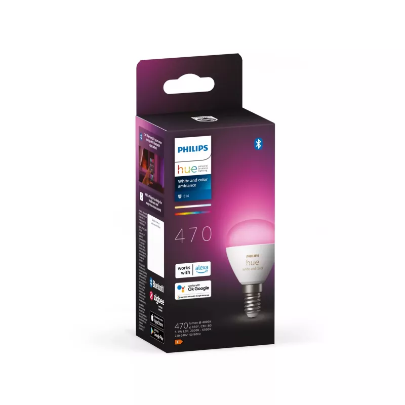 Lampada intelligente Philips Hue White and Colour Ambience Lustre E14 Bluetooth Zigbee
