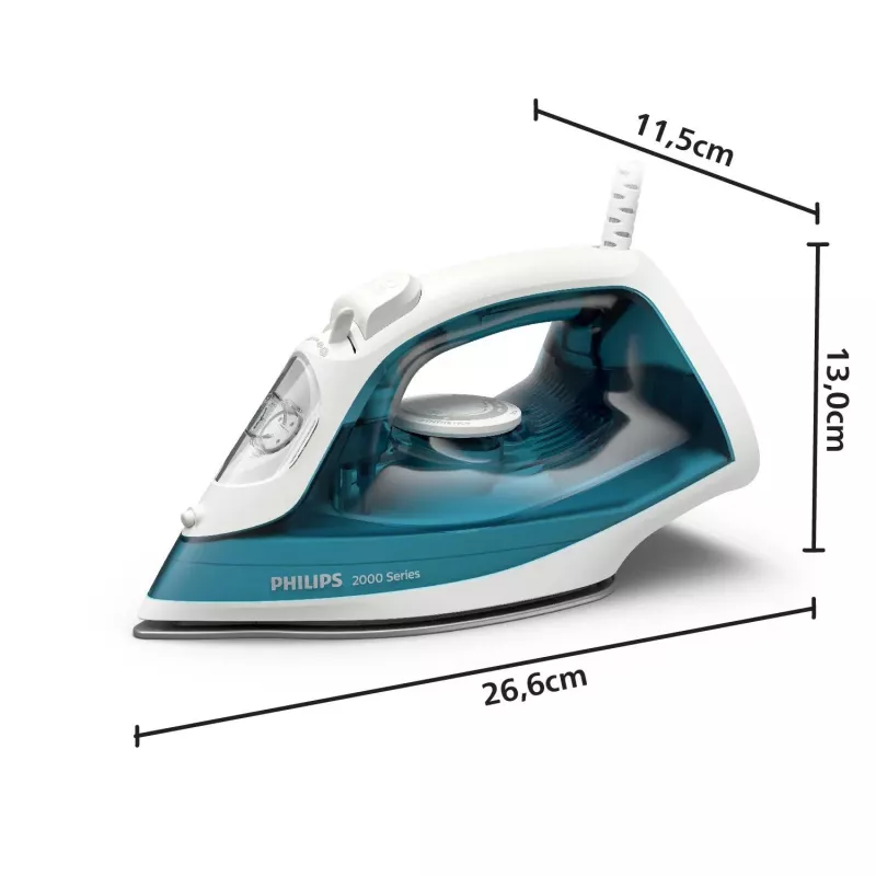 Ferro da stiro a vapore Philips DST2010/90 — 2000 W, serbatoio acqua 0,25 l, piastra antiaderente, cavo 1,9 m