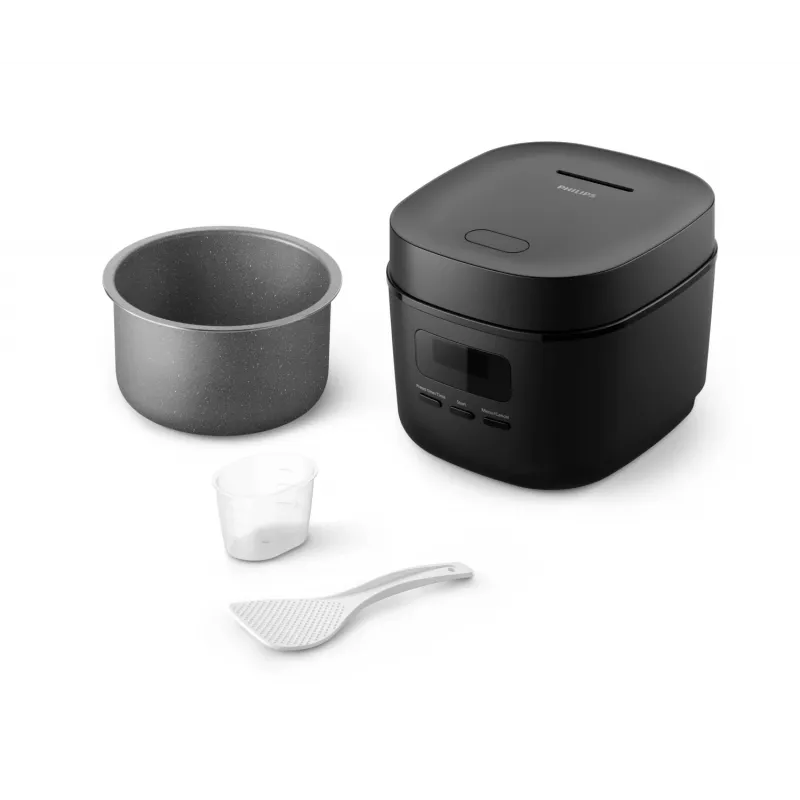 Cuociriso Philips serie 3000 HD3080/80, 0,54 L, 400 W, nero, controllo a pulsanti