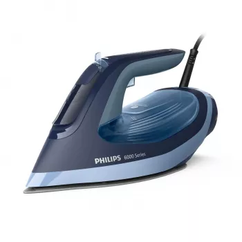 Ferro da stiro a vapore Philips Serie 6000 DST6120/20 – 2600 W, piastra SteamGlide Plus, colpo di vapore 190 g/min, serbatoio acqua 0,3 l, 1,5 kg, blu