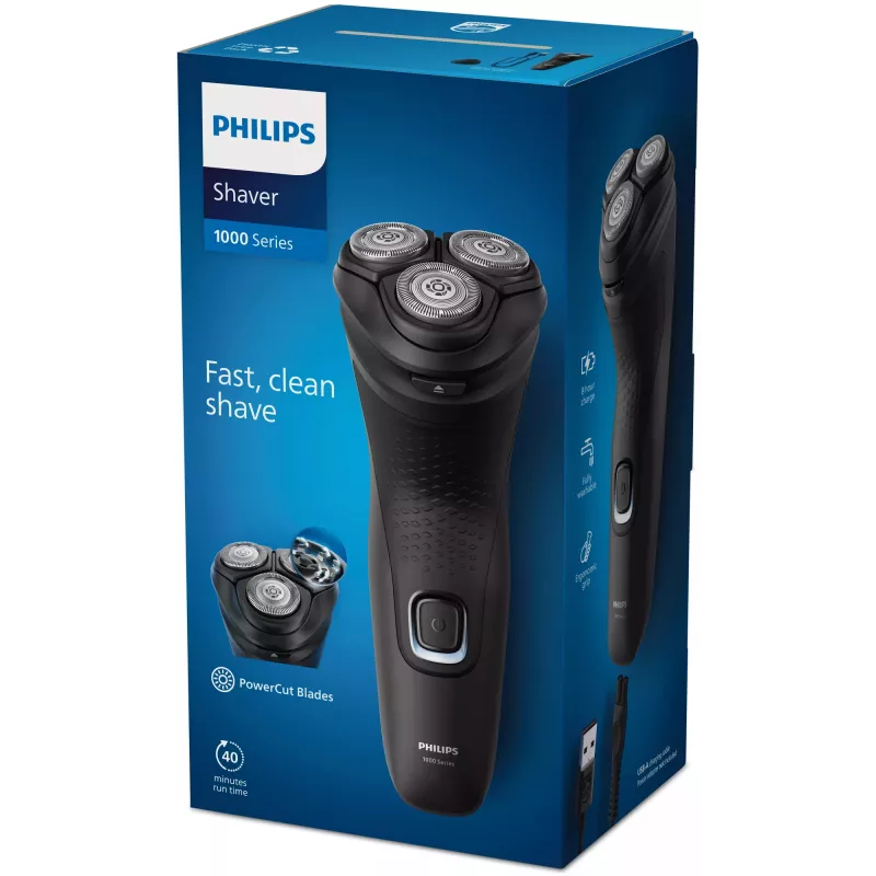 Rasoio asciutto Philips Shaver Serie 1000 S1141/00 rasoio rotativo nero