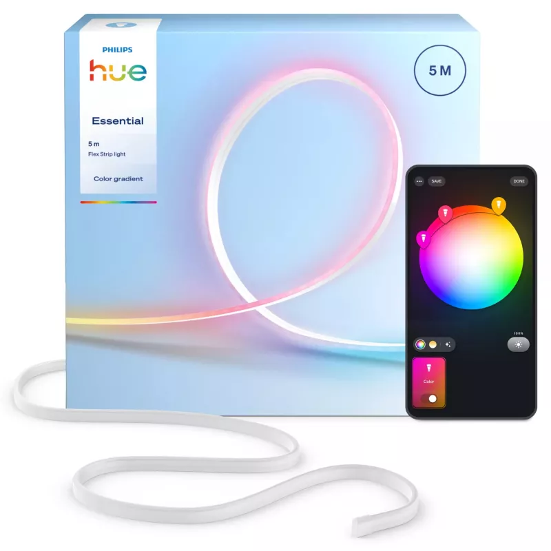 Striscia luminosa smart Philips Hue Essential Flex 5 m, Bluetooth/Zigbee, multicolore, 19 W