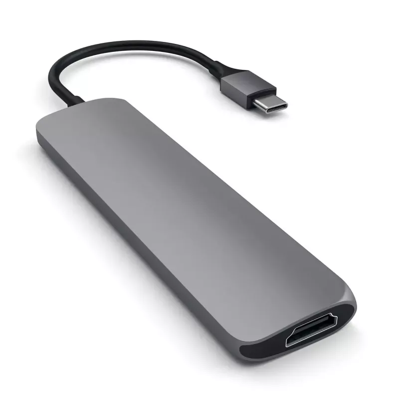 Dock per laptop/replicatore di porte Satechi ST-CMAM USB 3.2 Gen 1 Type-C, HDMI, USB-A, USB-C, grigio, alluminio
