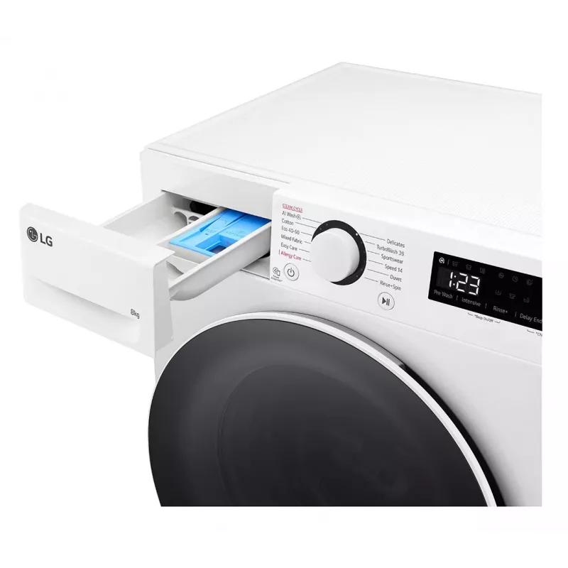 Lavatrice LG F2WR508S0W a carica frontale 8 kg 1160 giri/min nero, bianco