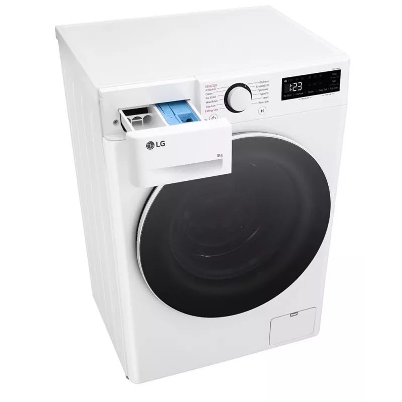 Lavatrice LG F2WR508S0W a carica frontale 8 kg 1160 giri/min nero, bianco