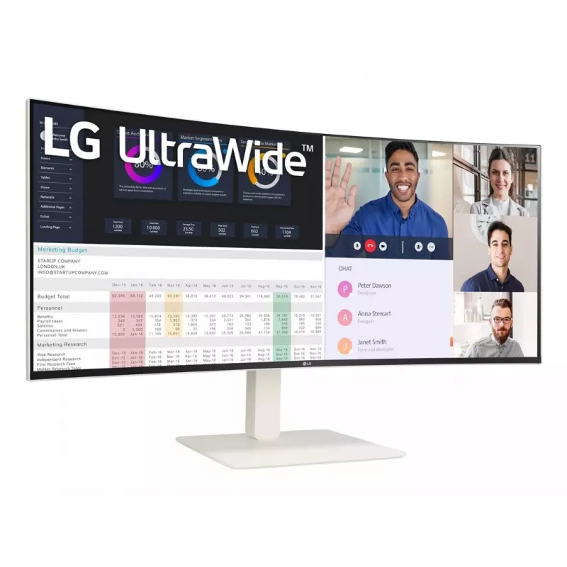 Monitor per computer LG 38WR85QC-W 96,5 cm (38 inch) 3840 x 1600 pixel UltraWide Quad HD LCD bianco