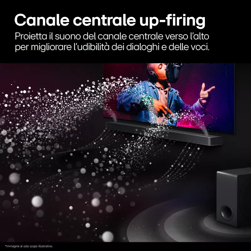 Soundbar LG S95TR 9.1.5 canali 810 W RMS con subwoofer wireless 220 W, nero