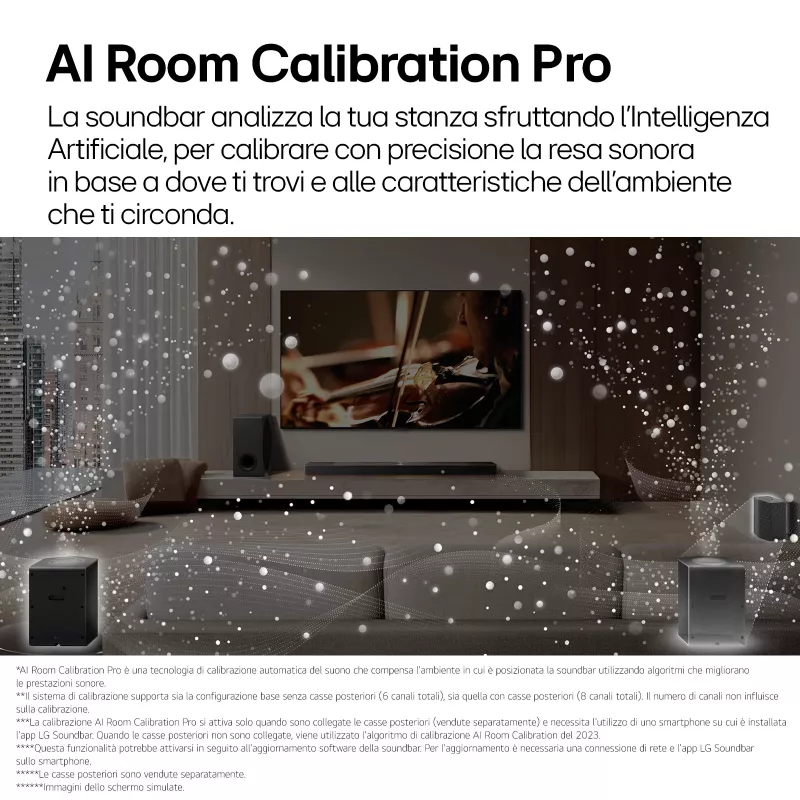 Soundbar LG S95TR 9.1.5 canali 810 W RMS con subwoofer wireless 220 W, nero