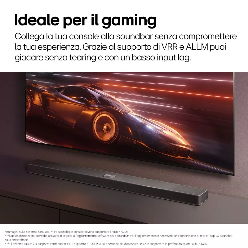 Soundbar LG S95TR 9.1.5 canali 810 W RMS con subwoofer wireless 220 W, nero