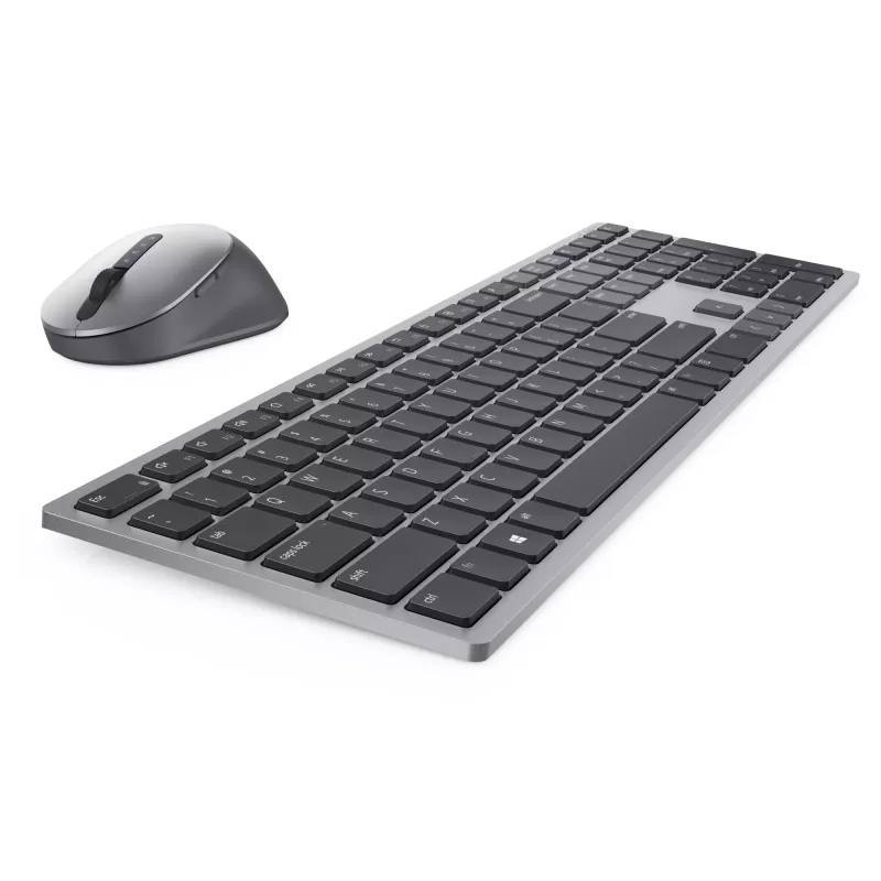 DELL Pro Plus tastiera e mouse - KM7321W - UK (QWERTY), Full-Size (100%), wireless, RF Wireless + Bluetooth, QWERTY, grigio, titanio, mouse incluso