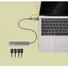 Manhattan dock/hub combo USB-C e USB-A, porte (4): USB-A (x4), 5 Gbps (USB 3.2 Gen1 alias USB 3.0), alimentato via USB (nessun alimentatore esterno necessario), cavo 25 cm