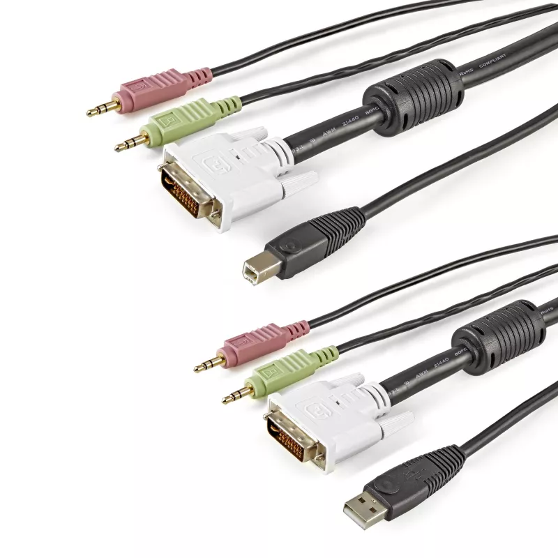 StarTech.com cavo KVM USB DVI 4-in-1 da 1,8 m con audio e microfono